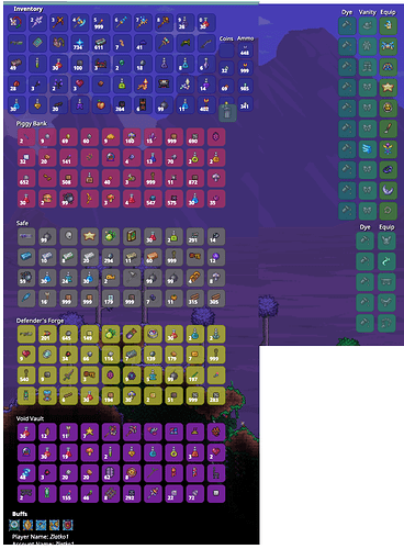 Screenshot of inventory